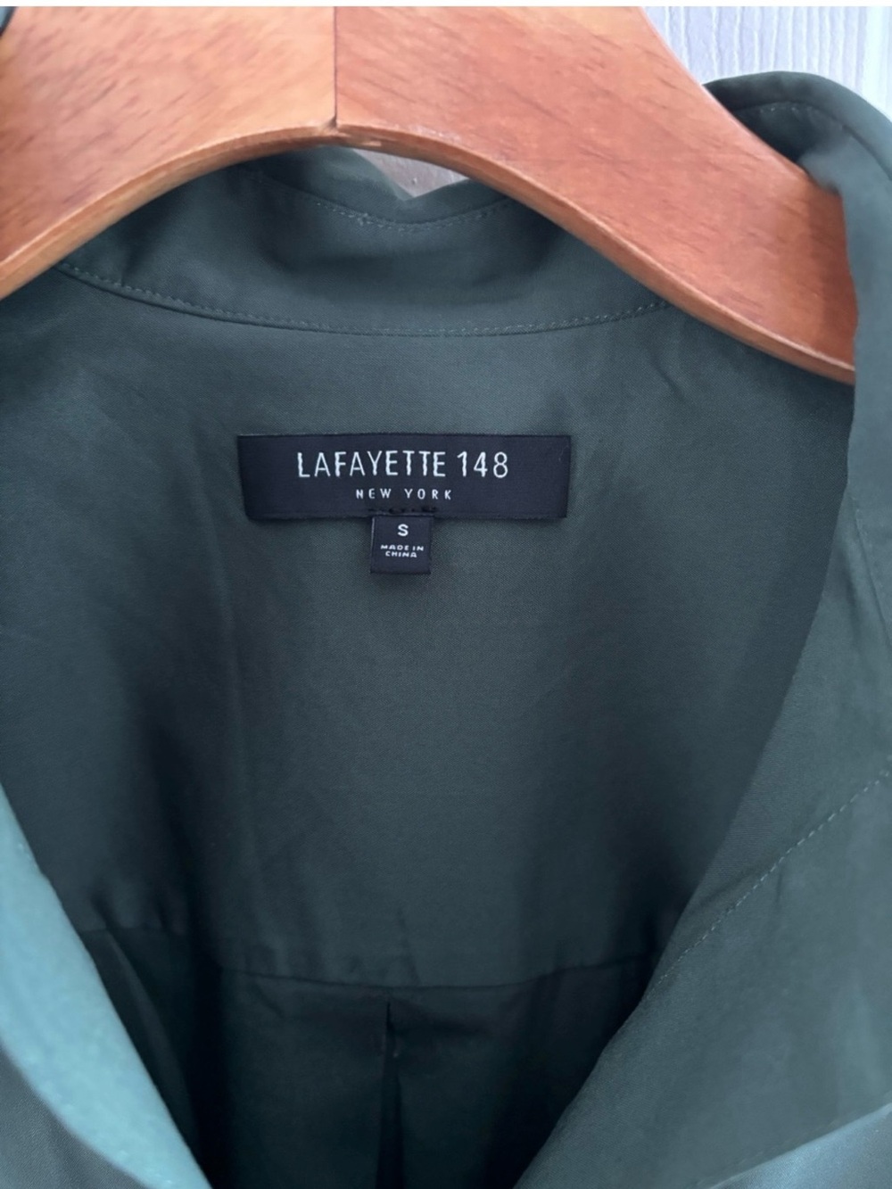 Lafayette 148 New York Forest Green Popover Tunic S Henley Top - Picture 6 of 8
